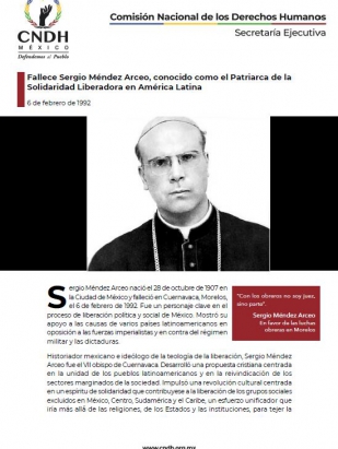Fallece Sergio Méndez Arceo, conocido como el Patriarca de la Solidaridad Liberadora en América Latina