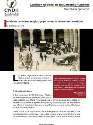 Inicio de la Decena Trágica, golpe contra la democracia mexicana