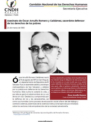 Asesinato de Óscar Arnulfo Romero y Galdámez, sacerdote defensor de los derechos de los pobres