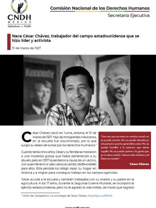Nace César Chávez, trabajador del campo estadounidense que se hizo líder y activista