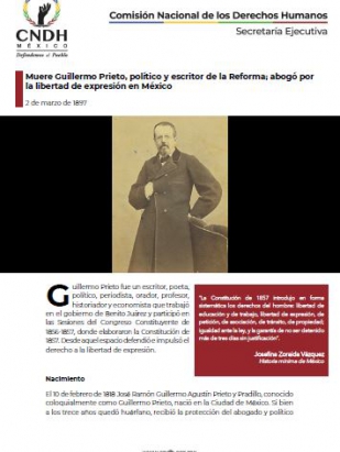 Muere Guillermo Prieto, político y escritor de la Reforma; abogó por la libertad de expresión en México