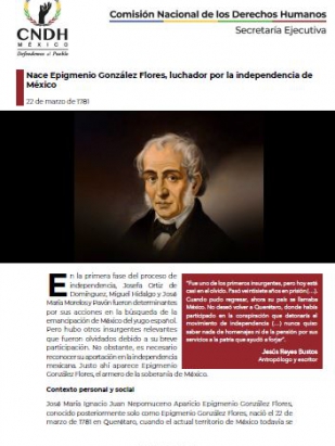 Nace Epigmenio González Flores, luchador por la independencia de México