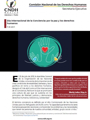 Día Internacional de la Conciencia: por la paz y los derechos humanos