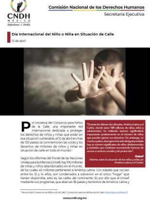 Día Internacional del Niño o Niña en Situación de Calle