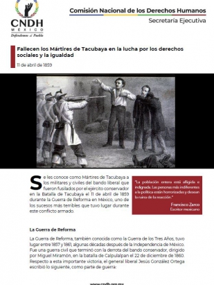 Fallecen los Mártires de Tacubaya en la lucha por los derechos sociales y la igualdad