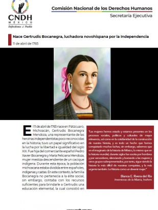 Nace Gertrudis Bocanegra, luchadora novohispana por la Independencia
