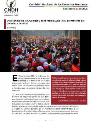 Día Mundial de la Cruz Roja y de la Media Luna Roja, promotoras del derecho a la salud
