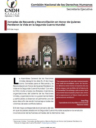 Jornadas de Recuerdo y Reconciliación en Honor de Quienes Perdieron la Vida en la Segunda Guerra Mundial