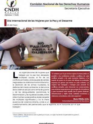 Día Internacional de las Mujeres por la Paz y el Desarme