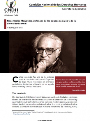 Nace Carlos Monsiváis, defensor de las causas sociales y de la diversidad sexual