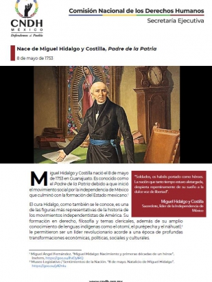 Nace de Miguel Hidalgo y Costilla, Padre de la Patria