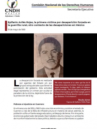 Epifanio Avilés Rojas, la primera víctima por desaparición forzada en la guerrilla rural, otro contexto de las desapariciones en México
