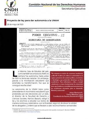 Proyecto de ley para dar autonomía a la UNAM