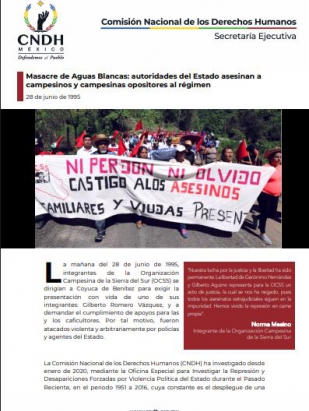 Masacre de Aguas Blancas: autoridades del Estado asesinan a campesinos y campesinas opositores al régimen