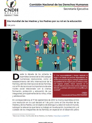 Día Mundial de las Madres y los Padres por su rol en la educación