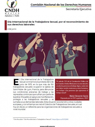 Día Internacional de la Trabajadora Sexual, por el reconocimiento de sus derechos laborales