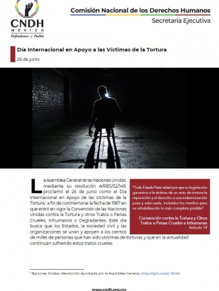 Día Internacional en Apoyo a las Víctimas de la Tortura