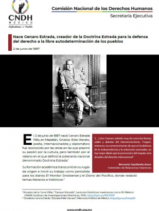 Nace Genaro Estrada, creador de la Doctrina Estrada para la defensa del derecho a la libre autodeterminación de los pueblos