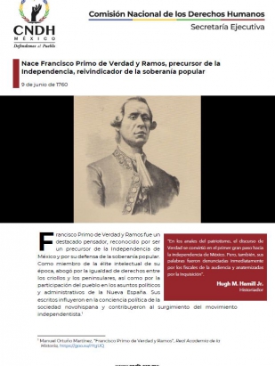 Nace Francisco Primo de Verdad y Ramos, precursor de la Independencia, reivindicador de la soberanía popular