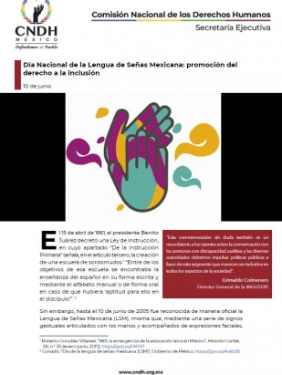 Día Nacional de la Lengua de Señas Mexicana: promoción del derecho a la inclusión