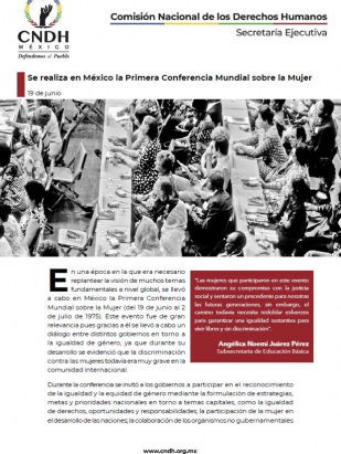 Se realiza en México la Primera Conferencia Mundial sobre la Mujer