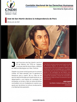 José de San Martín declara la Independencia de Perú