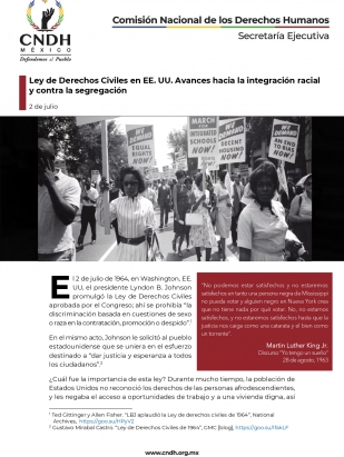 Ley de Derechos Civiles en EE. UU. Avances hacia la integración racial y contra la segregación