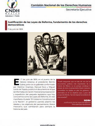 Justificación de las Leyes de Reforma, fundamento de los derechos democráticos 