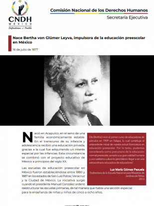 Nace Bertha von Glümer Leyva, impulsora de la educación preescolar en México