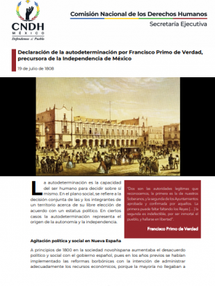 Declaración de la autodeterminación por Francisco Primo de Verdad, precursora de la Independencia de México