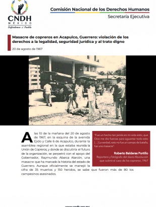 Masacre de copreros en Acapulco, Guerrero violación a los derechos de legalidad, seguridad jurídica y al trato digno