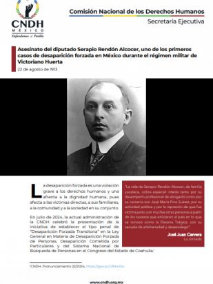 Desaparición forzada del diputado Serapio Rendón Alcocer, uno de los primeros casos de desaparición forzada en México