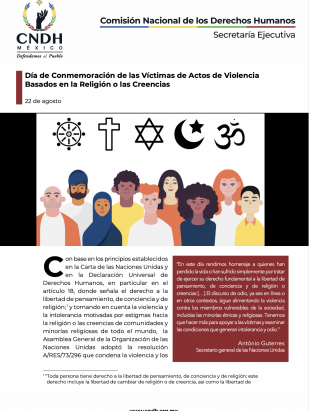 Día de Conmemoración de las Víctimas de Actos de Violencia Basados en la Religión o las Creencias