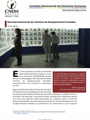 Día Internacional de las Víctimas de Desapariciones Forzadas