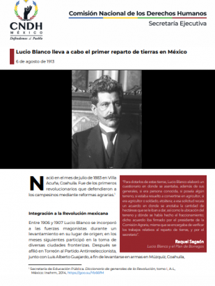Lucio Blanco lleva a cabo el primer reparto de tierras en México