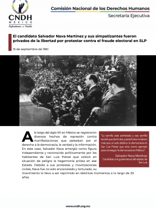 El candidato Salvador Nava Martínez y sus simpatizantes fueron privados de la libertad por protestar contra el fraude electoral en SLP
