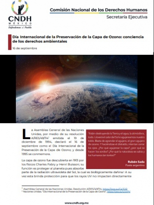 Día Internacional de la Preservación de la Capa de Ozono: conciencia de los derechos ambientales