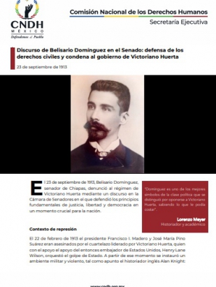 Discurso de Belisario Domínguez en el Senado: defensa de los derechos civiles y condena al gobierno de Victoriano Huerta