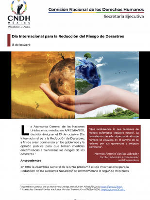 Día Internacional para la Reducción del Riesgo de Desastres