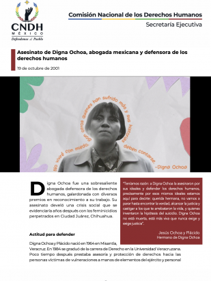Asesinato de Digna Ochoa, abogada mexicana y defensora de los derechos humanos