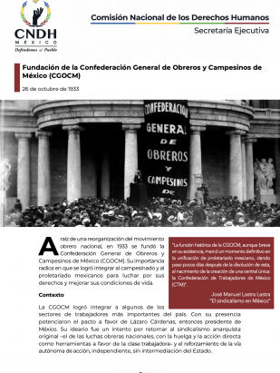 Fundación de la Confederación General de Obreros y Campesinos de México (CGOCM)