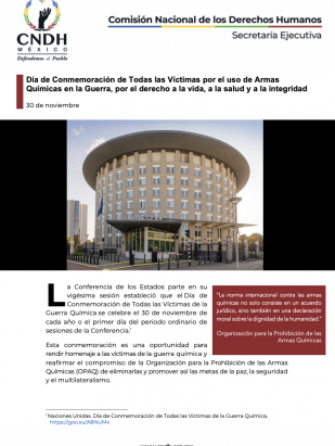Día de Conmemoración de Todas las Víctimas por el uso de Armas Químicas en la Guerra, por el derecho a la vida, a la salud y a la integridad