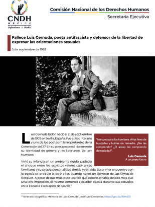 Fallece Luis Cernuda, poeta antifascista y defensor de la libertad de expresar las orientaciones sexuales