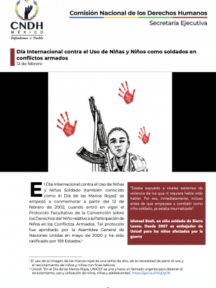 Día Internacional contra el Uso de Niñas y Niños como soldados en conflictos armados