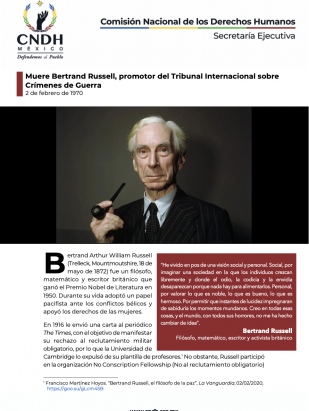 Muere Bertrand Russell, promotor del Tribunal Internacional sobre Crímenes de Guerra