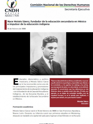 Nace Moisés Sáenz, fundador de la educación secundaria en México e impulsor de la educación indígena