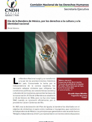 Día de la Bandera de México, por los derechos a la cultura y a la identidad nacional