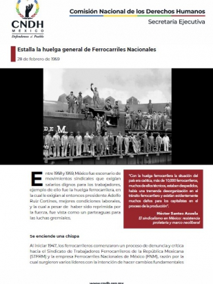 Estalla la huelga general de Ferrocarriles Nacionales