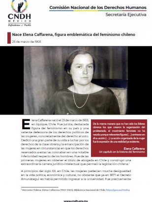Nace Elena Caffarena, figura emblemática del feminismo chileno
