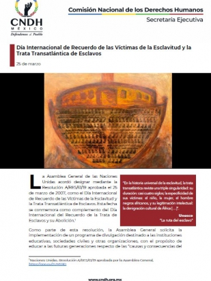 Día Internacional de Recuerdo de las Víctimas de la Esclavitud y la Trata Transatlántica de Esclavos